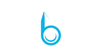 Abstract blue letter b logo design on white background graphic © ikk
