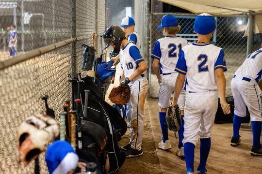 Baseball Players prepare for practice