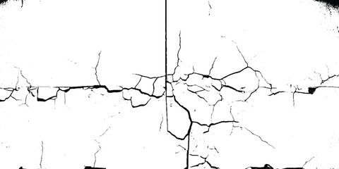 Obraz premium Abstract monochrome pattern of fractured stone. Grungy cracked paint texture on white background.