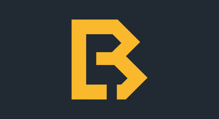Obraz premium Abstract geometric logo design in yellow and dark gray color scheme