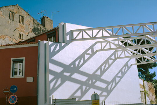 Truss Shadow on White Wall