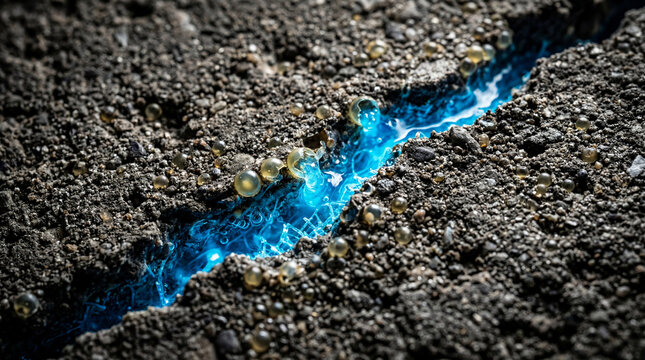 Extreme Close Up of Self-Healing Concrete Using Bioluminescent Bacteria to Seal Micro-Cracks