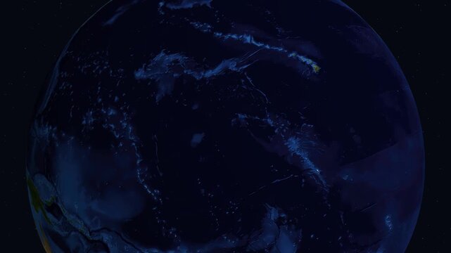 Earth Zoom Animation to Phnom Penh Cambodia at Night from Space