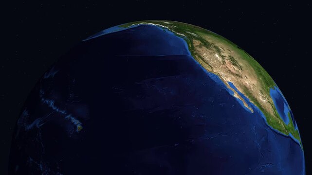 Earth Zoom Animation Focusing on Pyongyang North Korea at Night