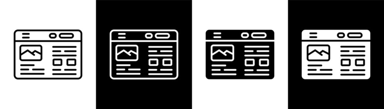 blog white icon set design