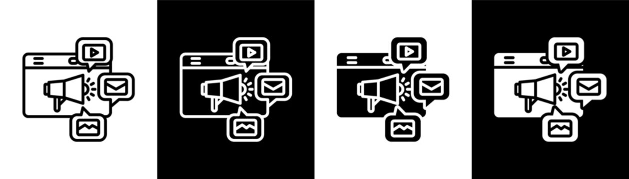 campaign white icon set design