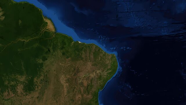 Satellite Map Zoom Animation From World View To Teresina Brazil