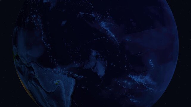 Satellite Zoom from Space to Jakarta Indonesia City Lights at Night