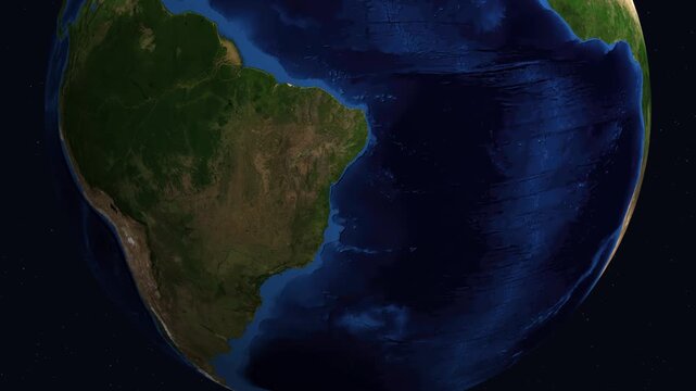 Satellite Zoom from Space to Suva Fiji at Night