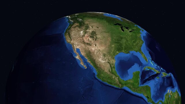 Earth Zoom Animation to Pyongyang North Korea at Night with City Lights