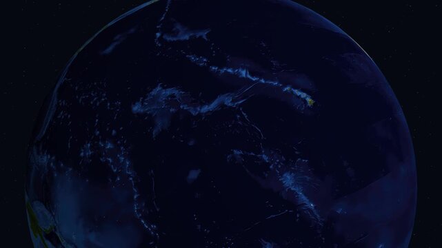 Satellite Zoom Animation into Naypyidaw Myanmar with Night City Lights