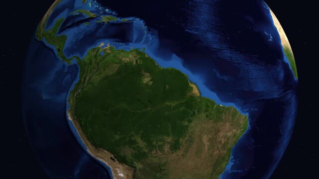Earth Zoom Animation to South Tarawa Kiribati at Night