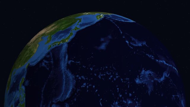 Satellite Zoom Animation to Dushanbe Tajikistan at Night with City Lights