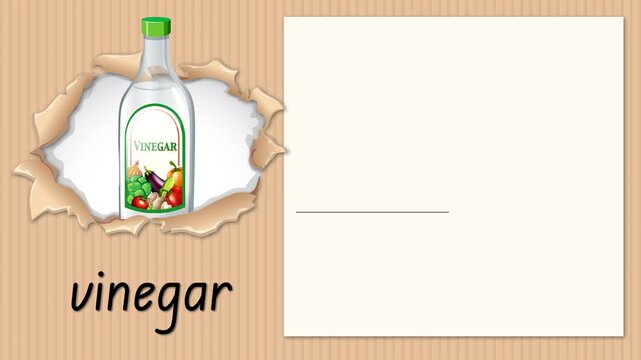 Educational Alphabet Animation Teaching the Letter V with Vinegar Illustration