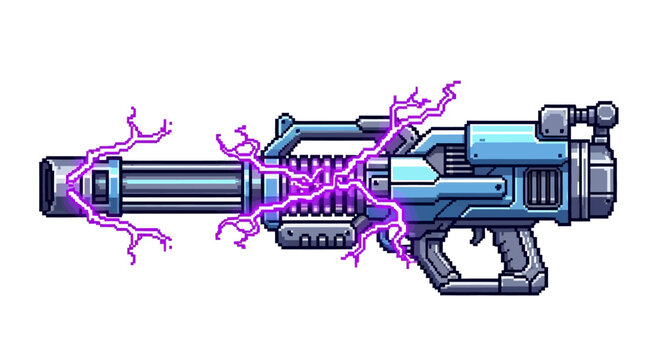 Futuristic Energy Weapon with Electrical Discharge.