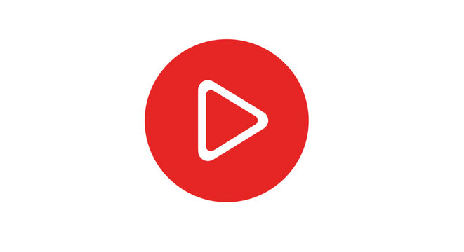 Play Button White On Red.