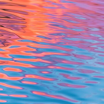A vibrant and colorful abstract reflection on rippling water surface