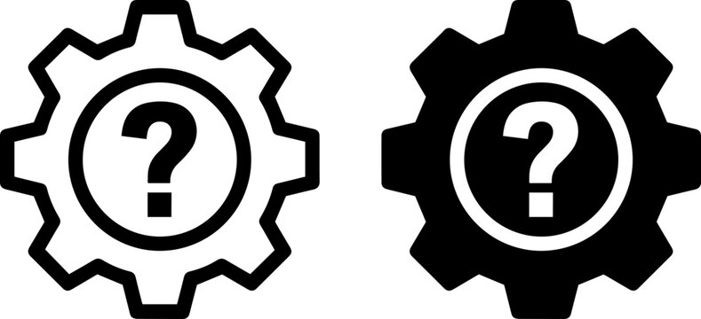 Mysterious gears with question marks symbolizing unknown mechanisms or concepts