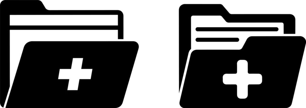 Two open folders with plus signs indicating creation of new files or subfolders