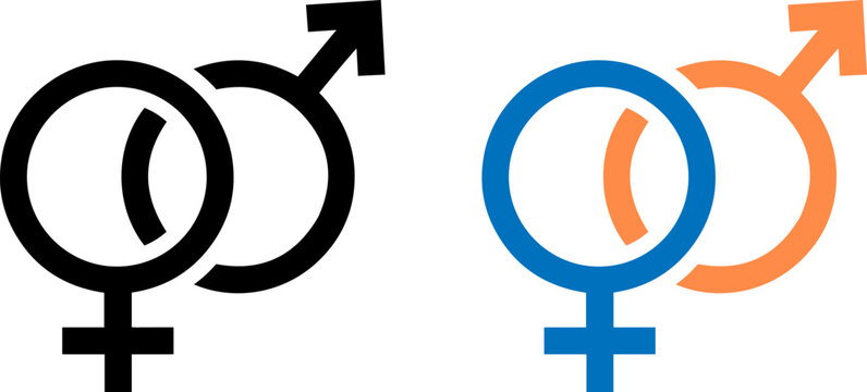 Gender symbols representing intersectionality and diversity in design