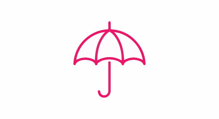 Obraz premium A minimalist pink umbrella icon on a plain white background