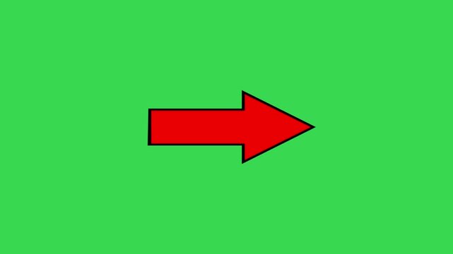 Animated Red Arrows Pointing Down with Bounce Effect - Green Screen Chroma Key