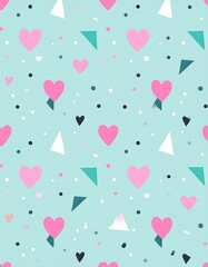 Pastel heart shapes pattern background design.