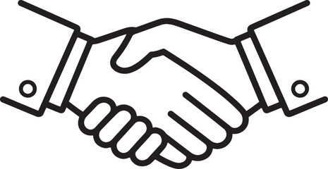 Obraz premium Handshake agreement partnership between two people icon outline style