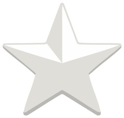 Obraz premium Elegant light gray five pointed star with subtle 3D effect isolated