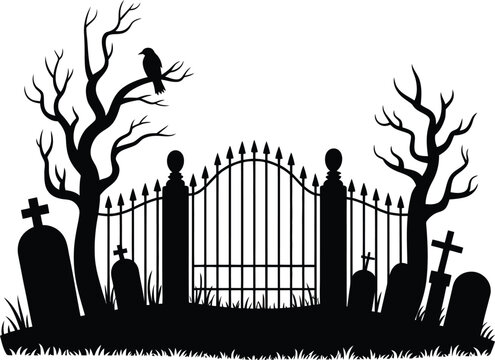 Silhouettes of people and family in a park vector illustration concept with black icons and abstract design style