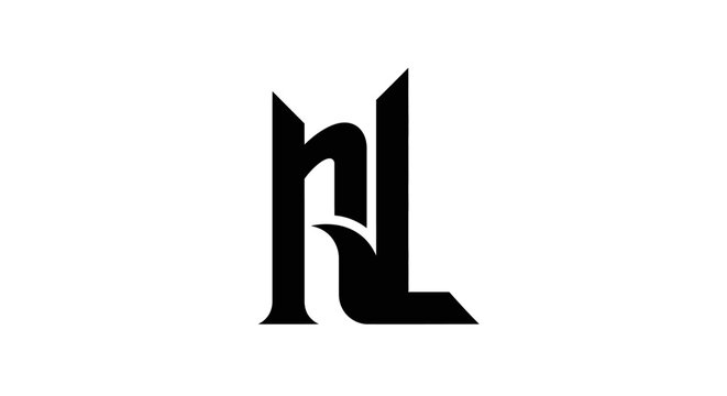 Abstract lettermark design in bold black and white style
