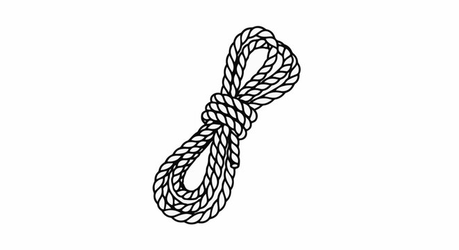 A simple illustration of a thick, braided rope tied in a knot