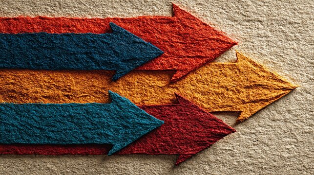 Dynamic arrow changing directions on white background, concept of decision making, navigation, strategy, movement, and flexibility, abstract directional symbol for business and planning.