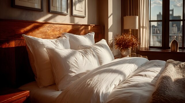 A pixelated image of a bed with white sheets