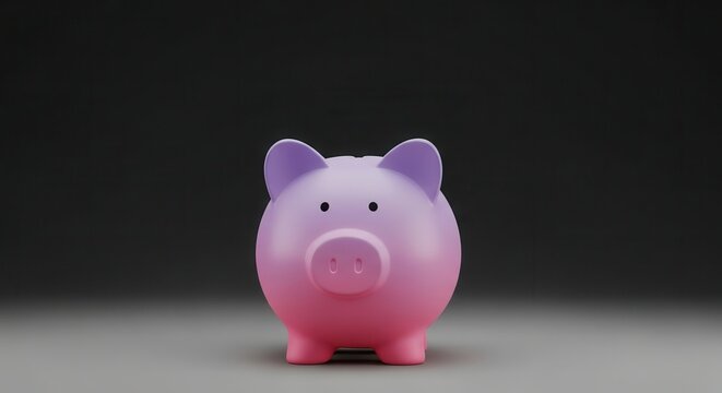 Vibrant gradient piggy bank representing future financial security and prudent money management