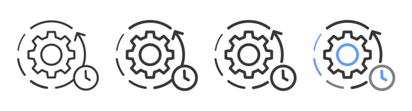 The Ultimate process Styles with Variations Line of icon set vector illustration