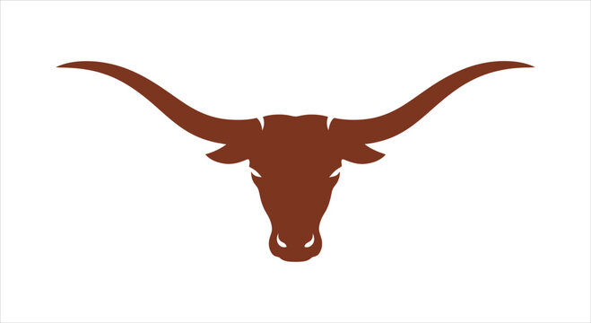 Longhorn steer head silhouette, a powerful and iconic symbol of Texas pride