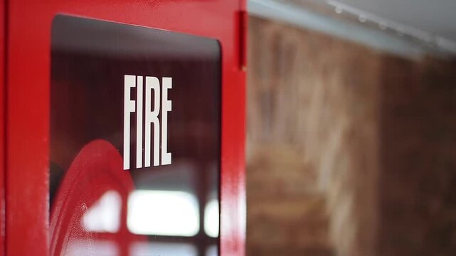 Fire alarm box in a building