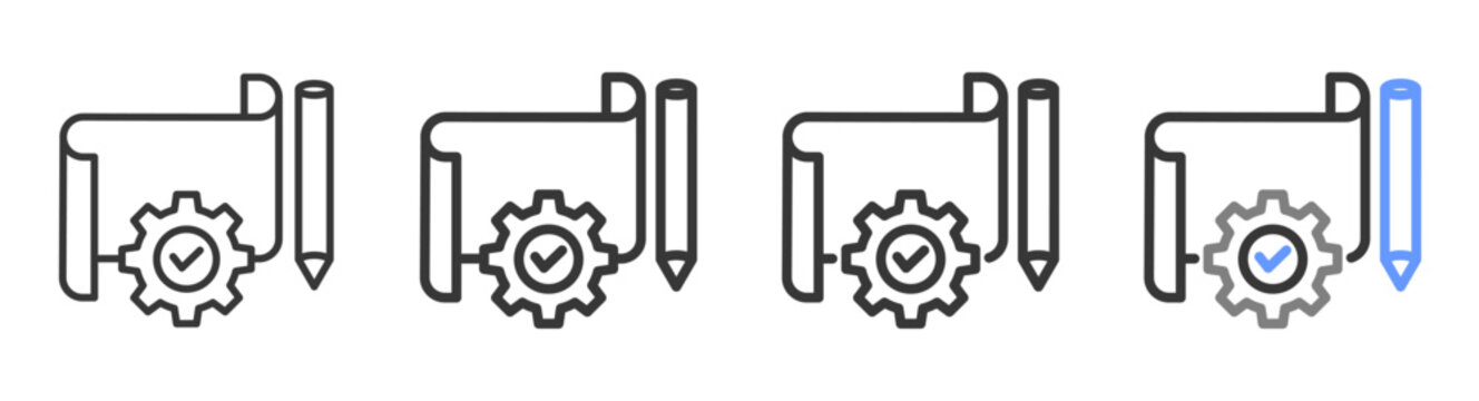 The Ultimate project Styles with Variations Line of icon set vector illustration