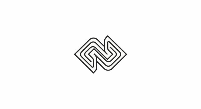 Abstract geometric symbol with layered lines, appearing to form a stylized knot