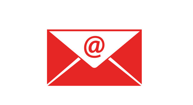 Red Envelope With At Symbol.