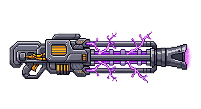 Futuristic Energy Weapon Sci Fi Gun Illustration.