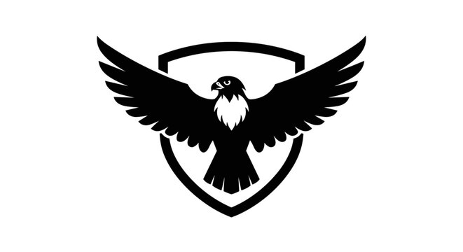 Black eagle logo with shield 1.