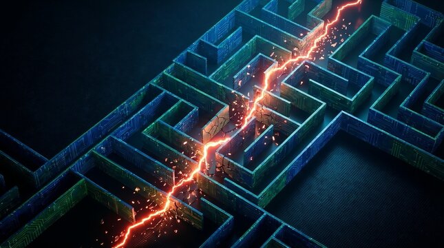 Breaking Through Digital Maze &ndash; Cyber Security Breach and Problem Solving Concept