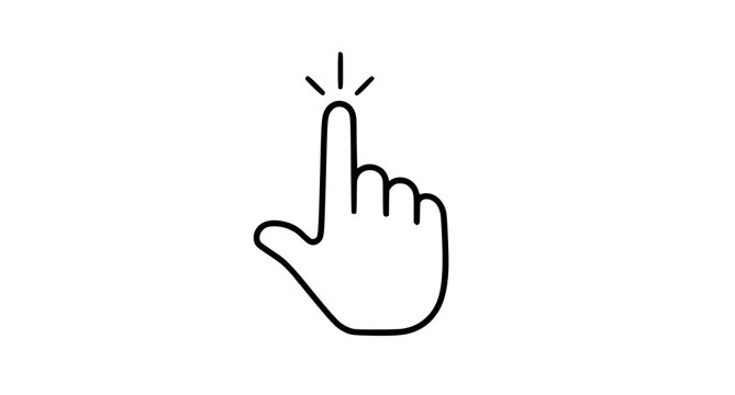 Hand gesture icon set snap tap swipe point vector UI interaction symbols isolated on white