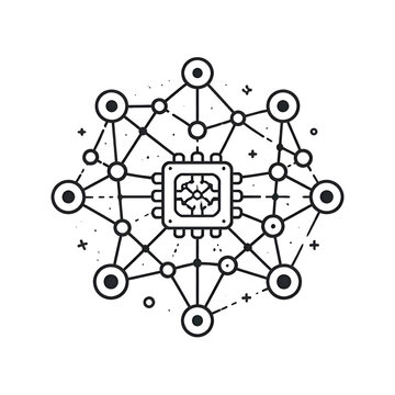 Digital Network Blockchain Technology Illustration.