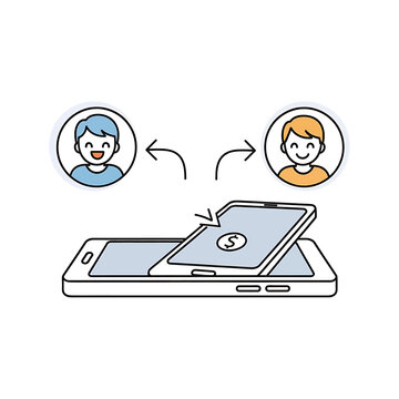 People sending money via smartphone.