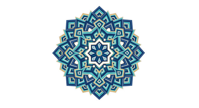 Intricate Blue and White Mandala Design.