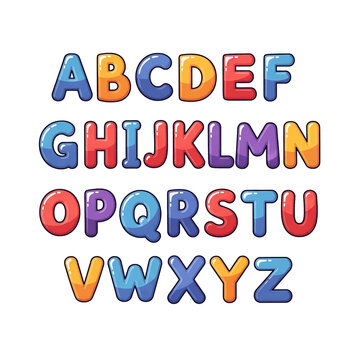 Colorful Alphabet Letters in Gradient 1.
