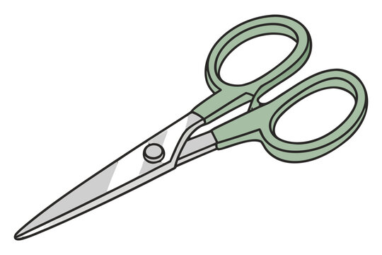 Scissors Illustration Hand Drawn Cutting Tool Vector Office School Equipment Design